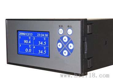 4通道蓝屏万能输入液晶显示仪表,带485通讯,2路上下限报警
